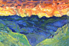 Fire Mountains, 5' X 4' acrylic on canvas